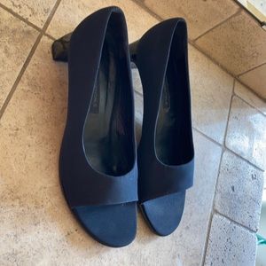 DKNY Navy Microfiber Open-toed Shoes. Worn Once.